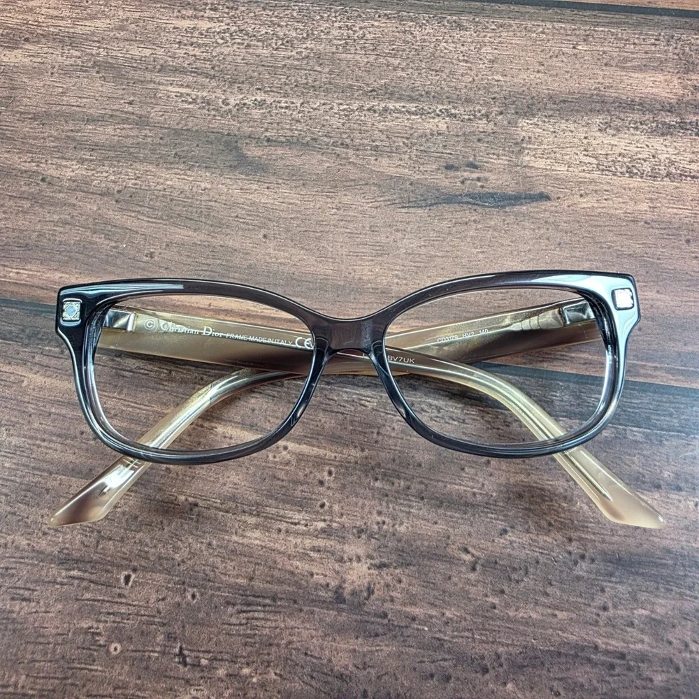 Christian Dior CD3179 HV2 140 Cat Eye Eyeglasses Grey Tan Gradient Made in Italy